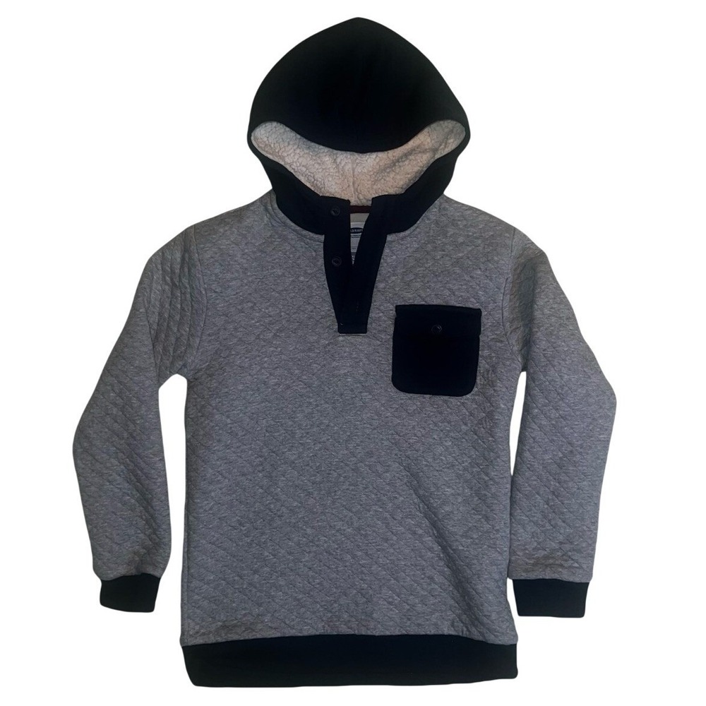 Old Navy Quilted Sherpa‎ Youth XL (14-16) Gray Fleece Lined Hoodie